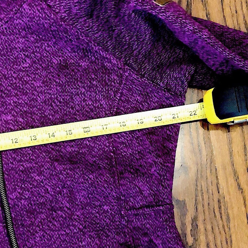 COLUMBIA Womens Raspberry Wine Knit Full Zip Fleece Lined Zip Pockets Hoodie Lrg - Picture 8 of 15